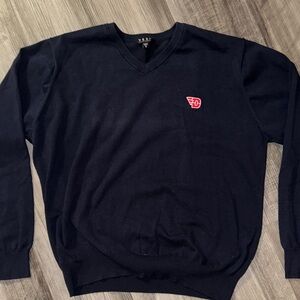 University of Dayton men’s sweater v neck navy blue flyers XL long sleeve top